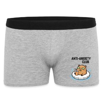 Entspannter Capybara Anti-Stress-Club - Männer Boxer Shorts - Grau meliert - Vorne