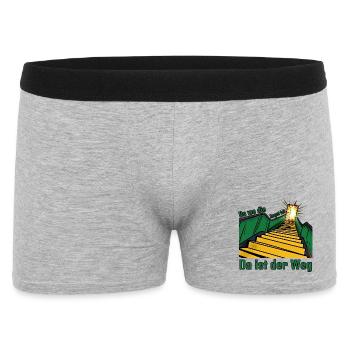 Da wo die Angst ist, da ist der Weg! - Männer Boxer Shorts - Grau meliert - Vorne
