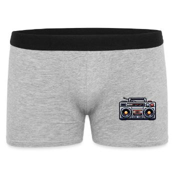 Retro Boombox Illustration - Men's Boxer Shorts - heather grey - Front