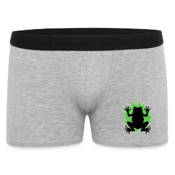 Frog silhouette with green splashes - Men's Boxer Shorts - heather grey - Front