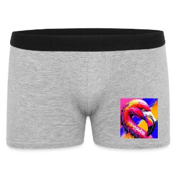 flamingo - Men's Boxer Shorts - heather grey - Front