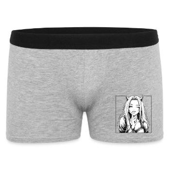 Diva démoniaque du manga avec des cornes - Boxer Homme - gris chiné - Devant