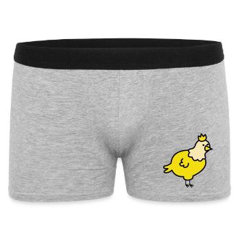 Königliches Küken Cartoon - Männer Boxer Shorts - Grau meliert - Vorne