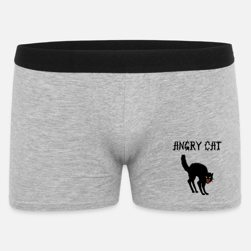Verärgerte Katze - Männer Boxer Shorts - Grau meliert