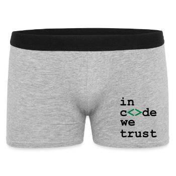 [ In code we trust ] - Boxer Homme - gris chiné - Devant