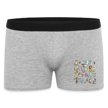 Coloré alphabet animal - Boxer Homme - gris chiné - Devant