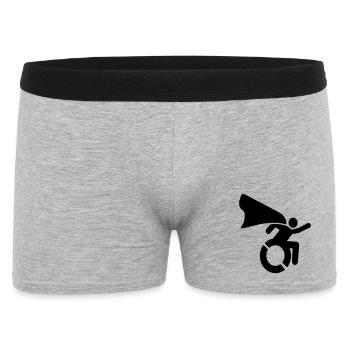 en fauteuil roulant # - Boxer Homme - gris chiné - Devant