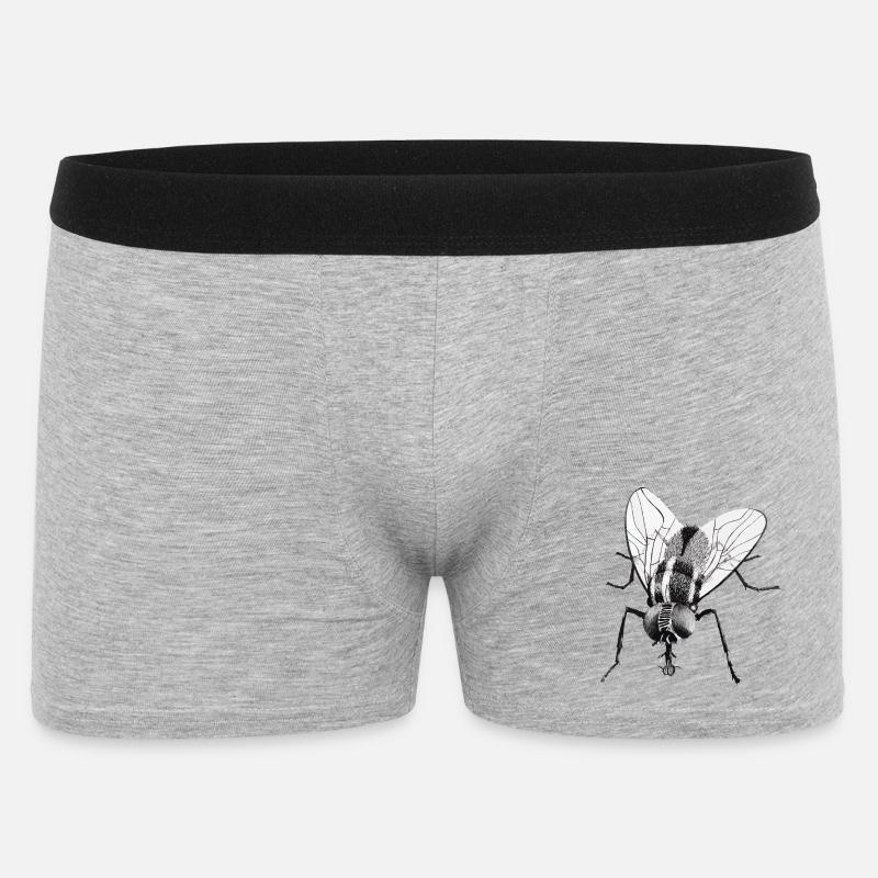 Schwarze Fliege - Männer Boxer Shorts - Grau meliert