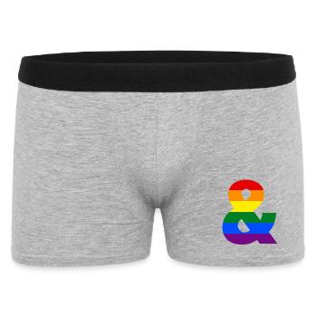 Regenbogen kaufmännisches Und-Zeichen - Männer Boxer Shorts - Grau meliert - Vorne
