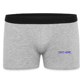 Plain Text Blue Text Print - Men's Boxer Shorts - heather grey - Front