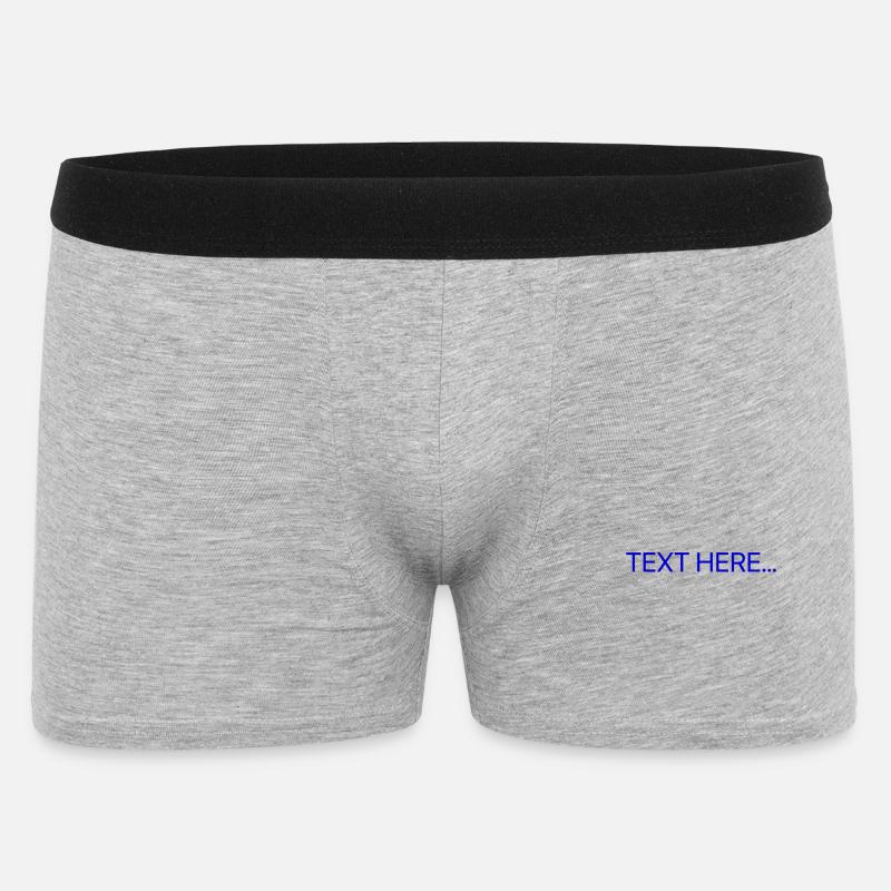 Plain Text Blue Text Print - Men's Boxer Shorts - heather grey