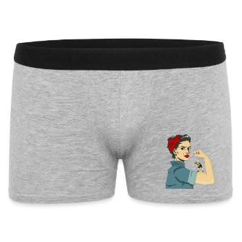 STRONG WOMEN - Men's Boxer Shorts - heather grey - Front