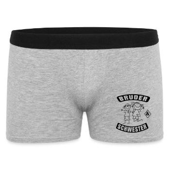 Bruder und Schwester - Männer Boxer Shorts - Grau meliert - Vorne