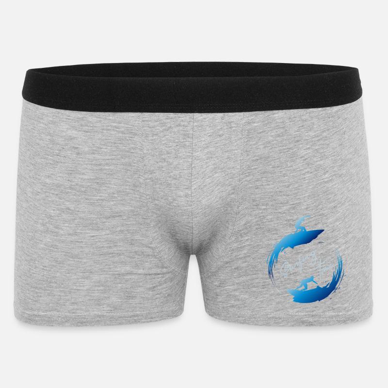 Surfen, Surfzeit - Männer Boxer Shorts - Grau meliert