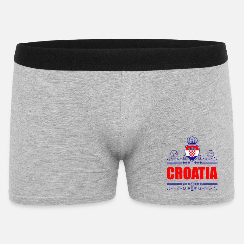 KROATIEN VIGNETTE - Männer Boxer Shorts - Grau meliert