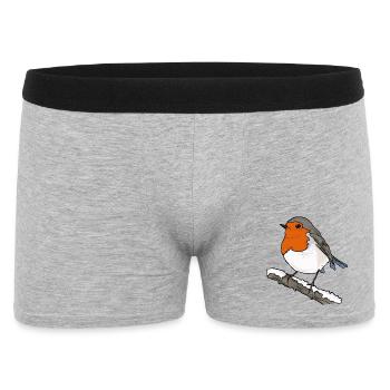 Robin sur la branche - Boxer Homme - gris chiné - Devant