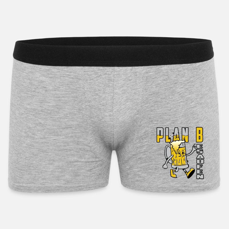 Plan B Besaufen - Männer Boxer Shorts - Grau meliert
