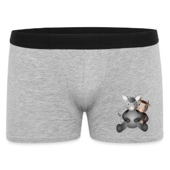 Ochse und Esel für die Weihnachtsgeschichte - Männer Boxer Shorts - Grau meliert - Vorne