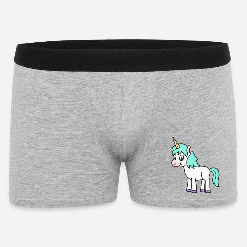 Einhorn Einhörner - Männer Boxer Shorts - Grau meliert