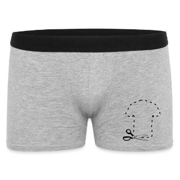 T-shirt découpé patron - Boxer Homme - gris chiné - Devant