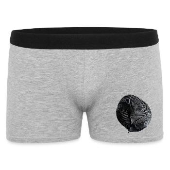 Black and White Ribate Spiral - Men's Boxer Shorts - heather grey - Front