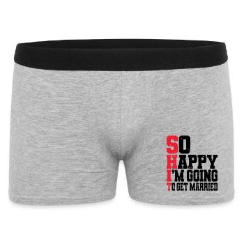 Drôle d’enterrement de vie de garçon Fiançailles Mariage Marié - Boxer Homme - gris chiné - Devant
