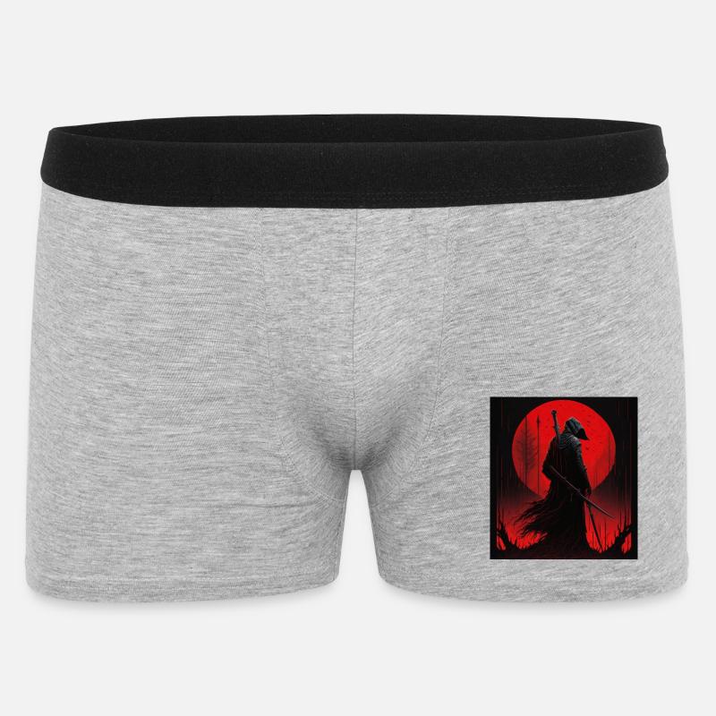 Sensenmann - Grim Reaper - Männer Boxer Shorts - Grau meliert