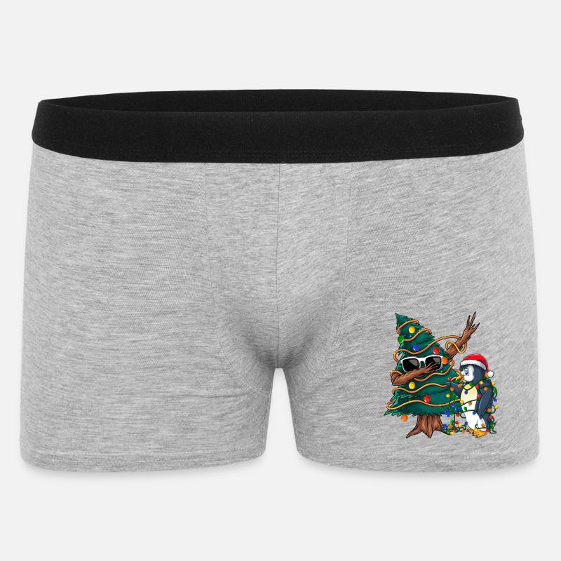 Dapping Tannenbaum -Dapping Weihnachtspullover - Männer Boxer Shorts - Grau meliert