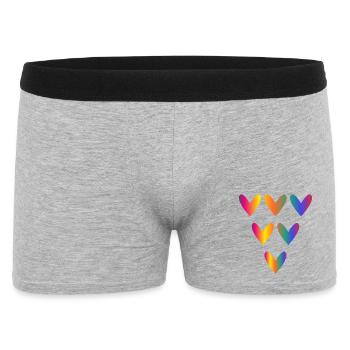 HERZ. HERZ. VALENTINSTAG. LIEBE. LIEBE. PAAR. - Männer Boxer Shorts - Grau meliert - Vorne