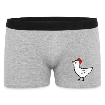 Huhn - Männer Boxer Shorts - Grau meliert - Vorne