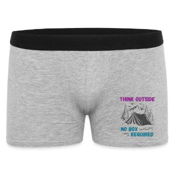 Camping, Wandern, Wald - Denken Sie über den Tellerrand hinaus - Männer Boxer Shorts - Grau meliert - Vorne