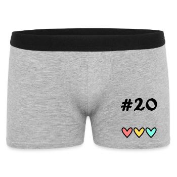 20. 20 JAHRE. 20-JÄHRIGES JUBILÄUM. 20-JÄHRIGES JUBILÄUM. - Männer Boxer Shorts - Grau meliert - Vorne