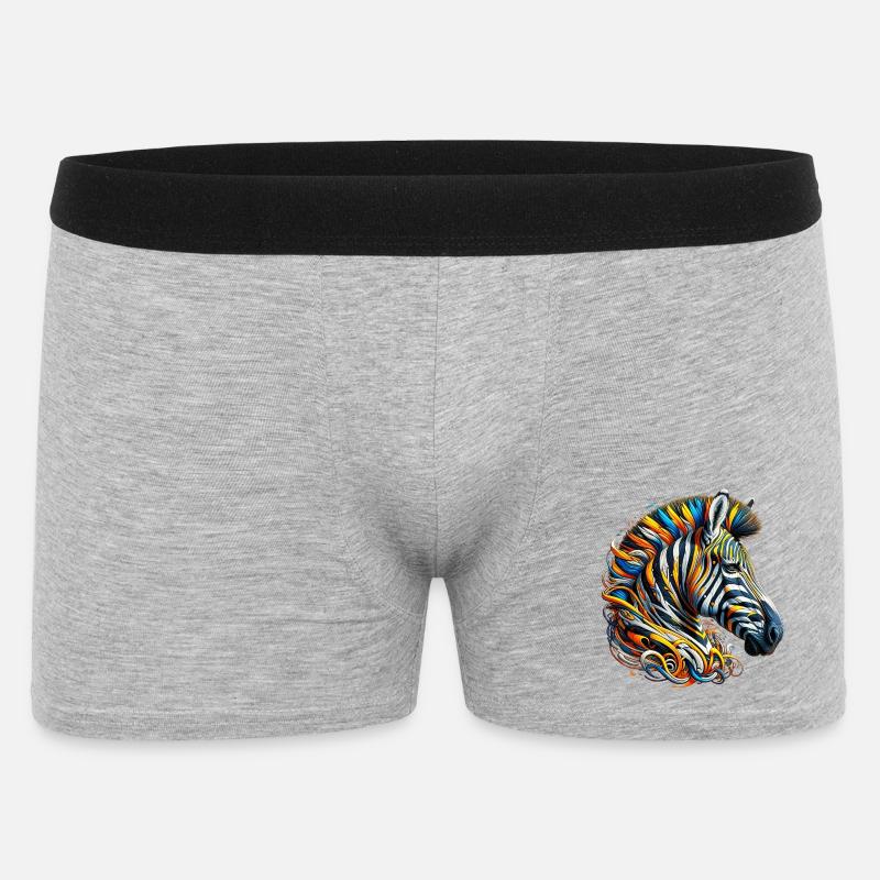 Zebra - Männer Boxer Shorts - Grau meliert
