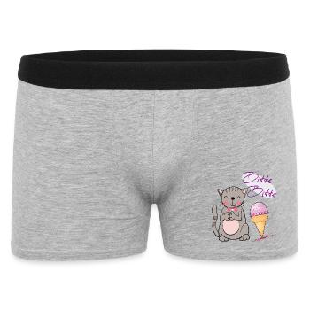Chat avec cornet de crème glacée - Boxer Homme - gris chiné - Devant