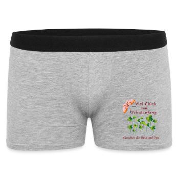 Good luck at the start of school with lucky clover - Men's Boxer Shorts - heather grey - Front