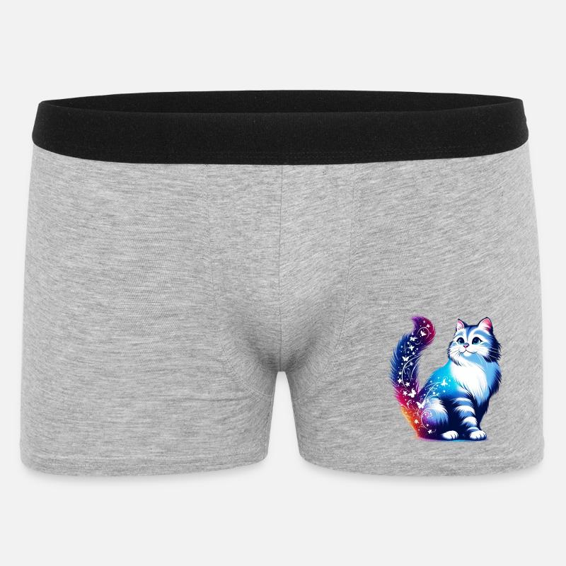 Katze - Männer Boxer Shorts - Grau meliert
