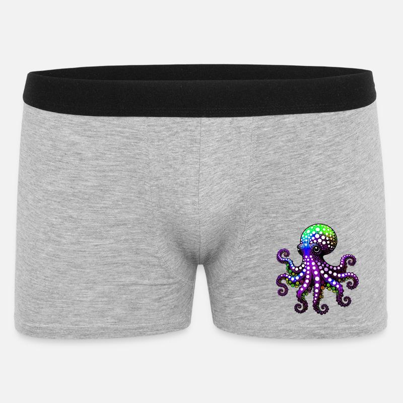 Krake - Männer Boxer Shorts - Grau meliert