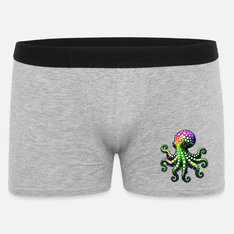 Krake - Männer Boxer Shorts - Grau meliert
