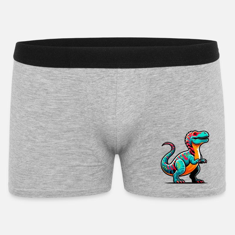 Dinosaurier - Männer Boxer Shorts - Grau meliert