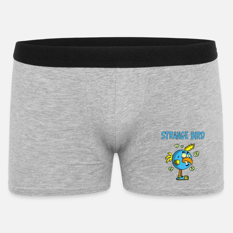 Seltsamer blauer Vogel - Männer Boxer Shorts - Grau meliert