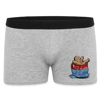 Glühwein Lebkuchen Christkindlmarkt Glühweinbecher - Männer Boxer Shorts - Grau meliert - Vorne
