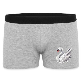 Cygne géométrique élégant - symbole de grâce - Boxer Homme - gris chiné - Devant