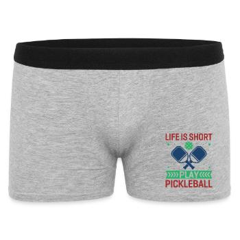 Life is Short, Play Pickleball - Men's Boxer Shorts - heather grey - Front