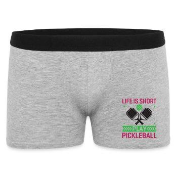 Life is Short, Play Pickleball - Men's Boxer Shorts - heather grey - Front