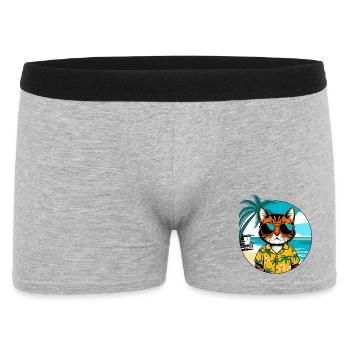 Cat on the beach - Men's Boxer Shorts - heather grey - Front