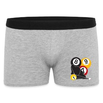 Billard-Fokus - Männer Boxer Shorts - Grau meliert - Vorne