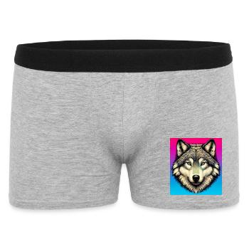Wolf - Männer Boxer Shorts - Grau meliert - Vorne
