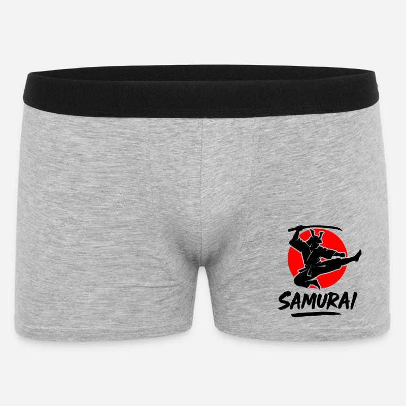 Samurai - Männer Boxer Shorts - Grau meliert