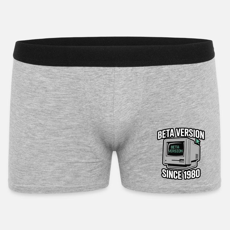 Retro Computer Beta Version Design - Men's Boxer Shorts - heather grey