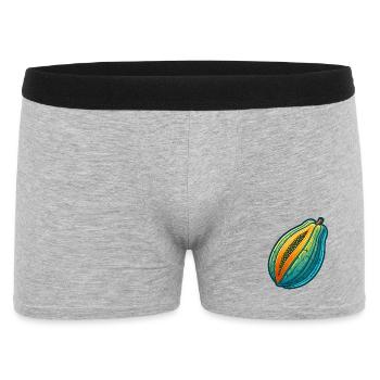 Illustration de Papaye Colorée Tripartite - Boxer Homme - gris chiné - Devant